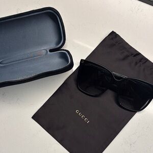 Gucci (GG0022S) Square Black Sunglasses with Case
